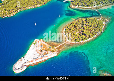 Saint Nikola Festung mit Blick auf die Bucht von Sibenik, Dalmatien, Kroatien Archipel od Stockfoto