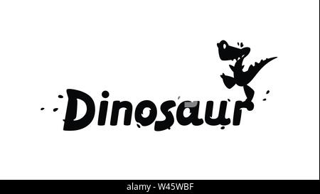 Logo der Cartoon Dinosaurier. Vector Illustration. Kinder- Bild des Drachen. Das Bild ist auf weißem Hintergrund. Symbol, Emblem für Kinder- Stock Vektor