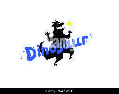 Abbildung: eine Karikatur, die Dinosaurier. Vector Illustration. Logo Dinosaurier Inschrift. Das Bild ist auf weißem Hintergrund. Logo, Emblem für den Standort Stock Vektor