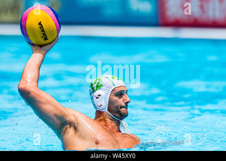 17. juli 2019 Gwangju, Südkorea 18. FINA World Aquatics Championships 17-07-2019: WK Waterpolo: Südafrika gegen Neuseeland: Gwangju >NZL12. Gwangju Südkorea 17/07/2019 Wasserball M12 RSA - NZL 18. FINA World Aquatics Championships Nambu University Grounds Stockfoto