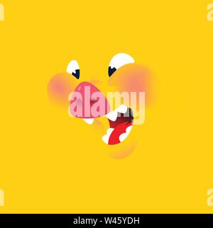 Ein Cartoon gelb Schwein. Vektor. Emotion, ein Lächeln von einem Schwein Charakter. Abbildung: Schweinefleisch für Menü, Restaurant und Verpackung. Eintopf. Logo, einen Talisman für Stock Vektor