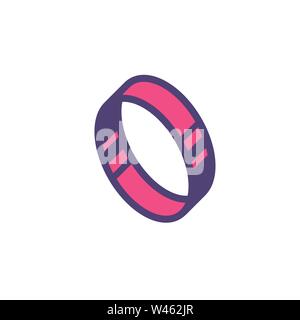 Logo, Zeichen der Buchstaben O. Vektor. Linear, umriss Symbol. Isometrie, 3 D. Farbige Hauptstadt Flachbild schreiben. Marke unternehmen. Das Symbol wird auf einem weißen isoliert Stock Vektor