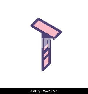 Logo, Zeichen für die Buchstaben T-Vektor. Linear, umriss Symbol. Isometrie, 3 D. Farbige Hauptstadt Flachbild schreiben. Marke unternehmen. Das Symbol wird auf einem weißen isoliert Stock Vektor