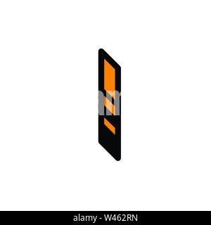 Helle Buchstabe I. Vektor. Linear, Kontur schreiben. Isometrie, 3 D. Farbige Flachbild schreiben. Logo, Unternehmen zu unterzeichnen. Symbol für Innen- und T-Shirt. Das Symbol i Stock Vektor