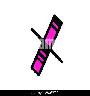 Helle Buchstaben X Vektor. Linear, Kontur schreiben. Isometrie, 3 D. Farbige Flachbild schreiben. Logo, Unternehmen zu unterzeichnen. Symbol für Innen- und T-Shirt. Das Symbol i Stock Vektor