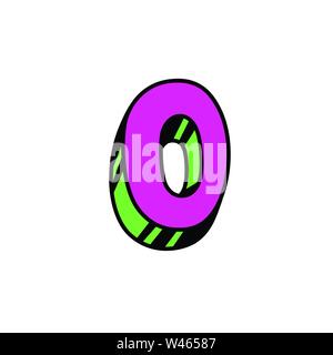 Lateinischer Buchstabe O. Cartoon Stil. Vektor. Leuchtend rosa Brief. Loser Form. Symbol oder Firmenlogo. Stock Vektor