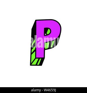 Schreiben im Comic-stil. Vektor. Leuchtend rote lateinischen Buchstaben. Lose Formen. Kyrillisch, slawischen schreiben. Russische Schrift. Logo, sign. Stock Vektor