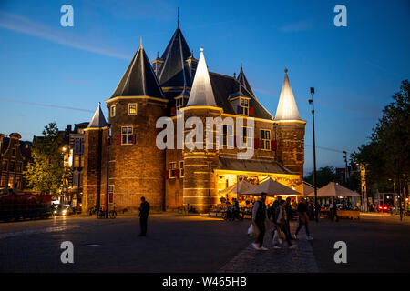 Amsterdam, Niederlande, Altstadt, Cafs, Nieuwmarkt, De Waag, Stockfoto