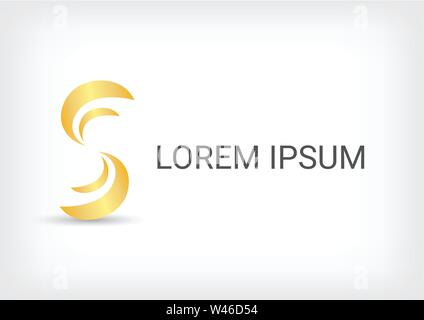 Buchstaben s Vektor Logo Design-Vorlage, Welle Symbol, Spiralzeichen, Kurve Symbol, Vektor-Illustration Stock Vektor