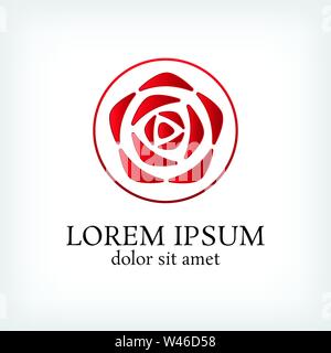 Rose Vektor-Logo Design-Vorlage, Beauty-Symbol, Blumenzeichen, Vektor-Illustration Stock Vektor