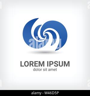 Kurve Vektor-Logo Design-Vorlage, Welle Symbol, Spiralzeichen, Twist Symbol, Vektor-Illustration Stock Vektor