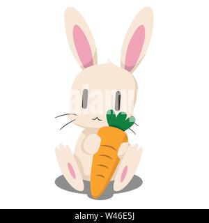 hase hält osterei, osterhase, frohe ostern, Vektor-Illustration Stock Vektor