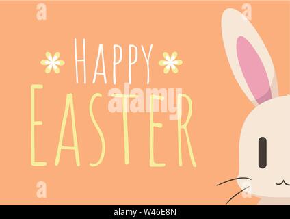 Frohe ostern Grußkarte mit Hase ostern und osterei, frohe ostern, Vektor-Illustration Stock Vektor