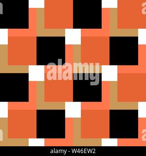 Quadratischen Muster schwarz und orange auf weißem Hintergrund. Eps 10. Stock Vektor