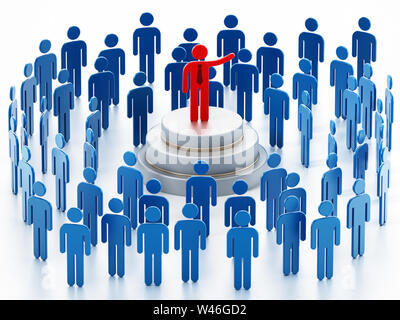 Öffentliche Lautsprecher Rot Abbildung mit blauen Zahlen eine Rede umgeben. Stockfoto