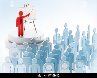 Öffentliche Lautsprecher Rot Abbildung mit blauen Zahlen eine Rede umgeben. Stockfoto