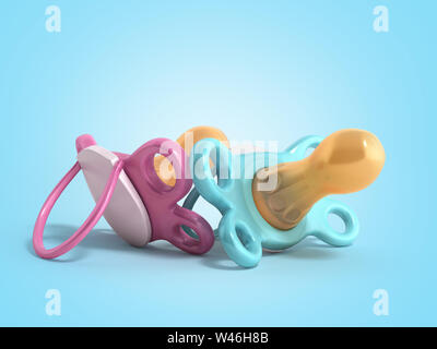 Baby dummy 3D-Render Abbildung ion blauer Hintergrund