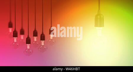 Perfekte Lösung mit Glühbirne Eingeschaltet als Konzept Stockfoto