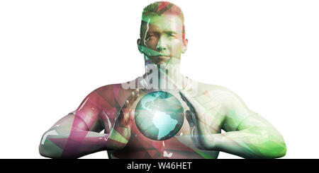 Globale medizinische Netzwerk für Technologie Lösungen Kunst Stockfoto