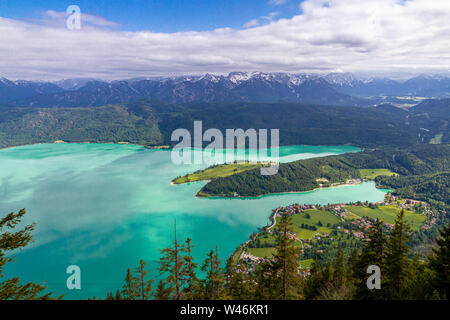 Blick auf den Walchensee, Bayern Deutschland Stockfoto