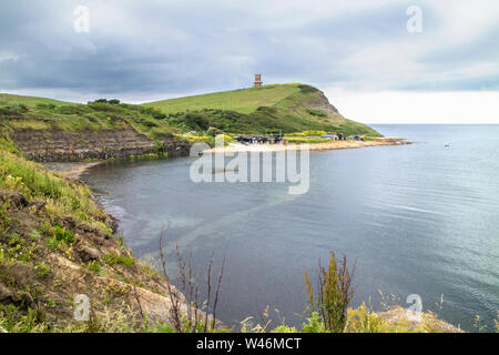 Clavell Turm mit Blick auf kimmeridge Bay, Dorset, England, Großbritannien Stockfoto