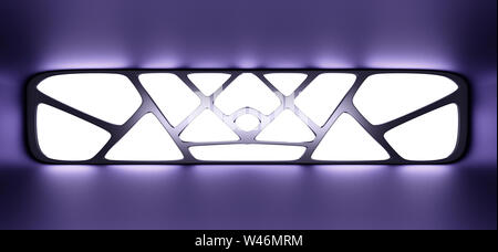 Futuristische blaue Tunnel mit Licht Innenansicht Zukunft Hintergrund business sci-fi oder Wissenschaft Konzept 3D-Rendering Stockfoto
