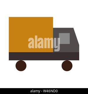 Lkw-Vektor icon. Cargo van, logistische Symbol. Flache vektor Zeichen auf weißem Hintergrund. Stockfoto