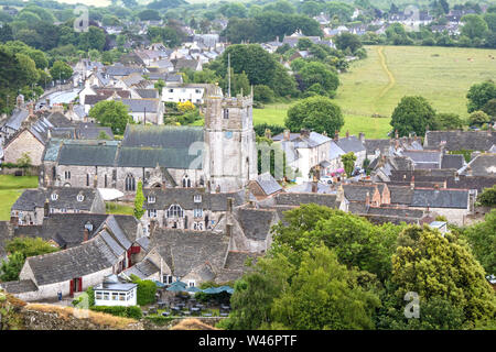 Das attraktive Dorf Corfe Castle, Dorset, England, Großbritannien Stockfoto