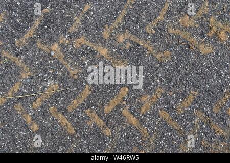 Detaillierte Nahaufnahme auf Asphalt Oberflächen von verschiedenen Straßen und Wege Stockfoto