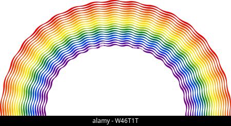 Arch wellenförmige Streifen in den Farben des Regenbogens. Stock Vektor