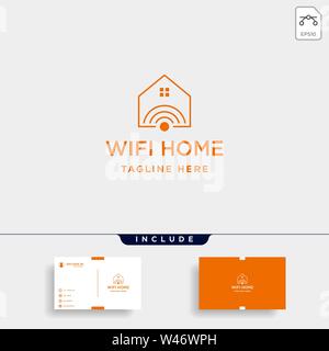 Home Internet Logo Design Vector wlan Symbol House siymbol Zeichen isoliert Stock Vektor