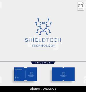 Shield Technology logo Vektor networking schützen Symbol Abbildung Stock Vektor
