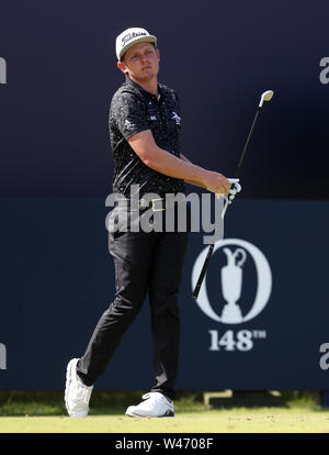 Australiens Cameron Smith T-Stücken aus der 1. in den 3. Tag der offenen Meisterschaft 2019 im Royal Portrush Golf Club. Stockfoto