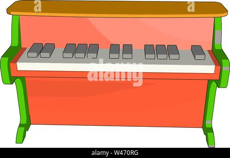 Red piano Spielzeug, Illustration, Vektor auf weißem Hintergrund., Illustration, Vektor auf weißem Hintergrund. Stock Vektor