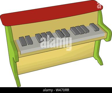 Piano Spielzeug, Illustration, Vektor auf weißem Hintergrund. Stock Vektor