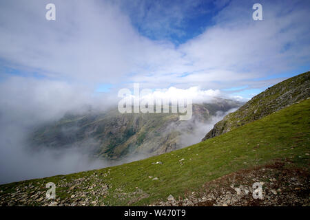 Schöne Aussicht von der Snowdonia National Park, Wales, Vereinigtes Königreich im Juli 2018 Stockfoto