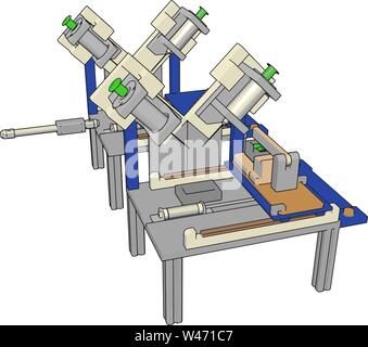 Tabelle Sägen Maschine, Illustration, Vektor auf weißem Hintergrund. Stock Vektor