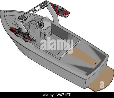 Speichern von Boot, Illustration, Vektor auf weißem Hintergrund. Stock Vektor