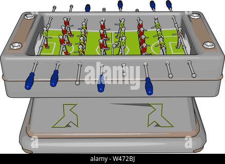 Tischfußball Spielzeug, Illustration, Vektor auf weißem Hintergrund. Stock Vektor