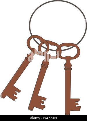 Bronze Tasten, Illustration, Vektor auf weißem Hintergrund. Stock Vektor