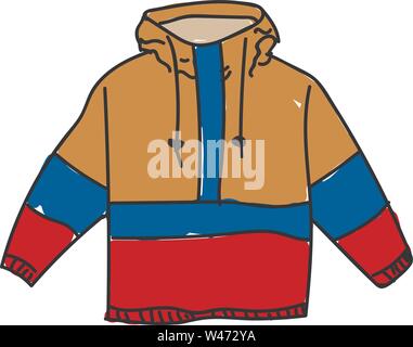 Anorak Jacke, Illustration, Vektor auf weißem Hintergrund. Stock Vektor