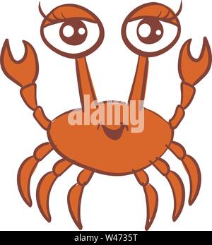 Schönheit Crab, Illustration, Vektor auf weißem Hintergrund. Stock Vektor