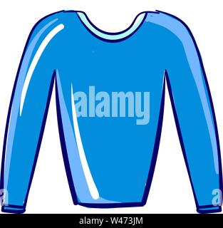 Blau Long Pullover, Illustration, Vektor auf weißem Hintergrund. Stock Vektor