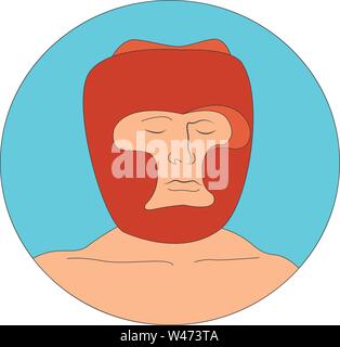 Boxing Helm, Illustration, Vektor auf weißem Hintergrund. Stock Vektor