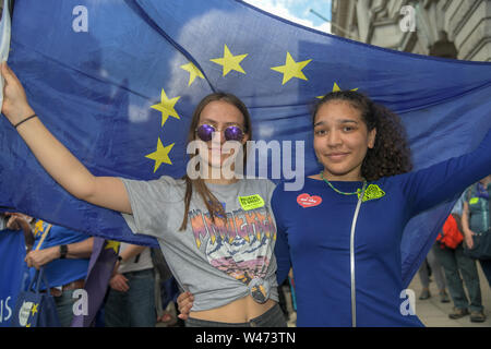 London, Großbritannien. Juli 2019 20. Tausende Anti-Brexit März Nein zu Boris - Ja zu Europa Am 20. Juli 2019. Bild Capital/Alamy leben Nachrichten Stockfoto