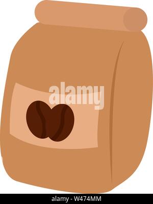 Kaffee Sack, Illustration, Vektor auf weißem Hintergrund. Stock Vektor