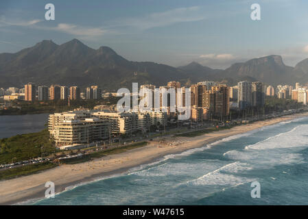 Blick vom Hubschrauber Fenster zu Rio de Janeiro, Brasilien Stockfoto