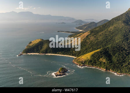 Blick vom Hubschrauber Fenster zu Rio de Janeiro, Brasilien Stockfoto