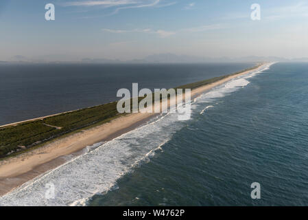 Blick vom Hubschrauber Fenster zu Rio de Janeiro, Brasilien Stockfoto