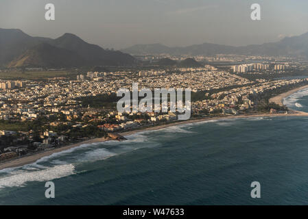 Blick vom Hubschrauber Fenster zu Rio de Janeiro, Brasilien Stockfoto